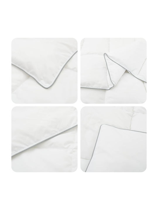 vidaXL Single Quilt 140x200cm White 250 GSM