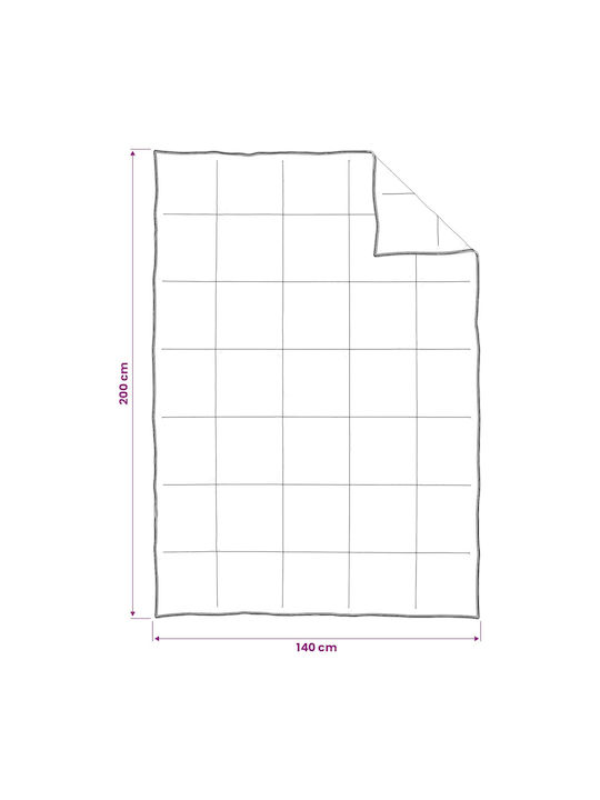 vidaXL Single Quilt 140x200cm White 250 GSM