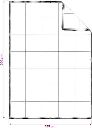 vidaXL Set Steppdecke Einzel 155x200cm Beige 150 GSM