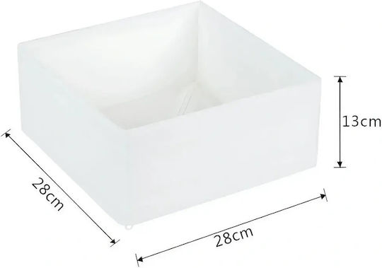Fabric Storage Box for Underwear / Clothes / Shoes in White Colour 28x28x10cm