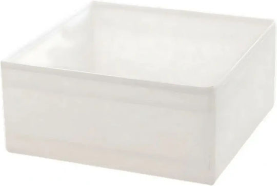 Fabric Storage Box for Underwear / Clothes / Shoes in White Colour 28x28x10cm