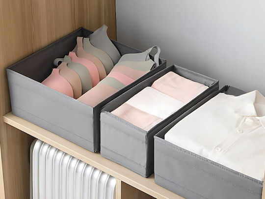 Fabric Storage Box for Underwear / Clothes / Shoes in Grey Colour 28x28x10cm