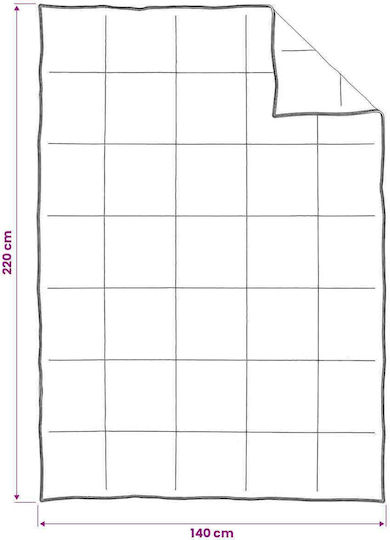 vidaXL Set Pilotă Single 140x220 cm Albă 250 GSM