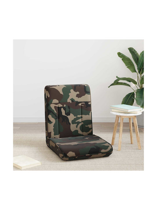 Taburet Camera De Zi Pliabil Cu Spătar Și Spațiu De Depozitare Verde Militar 50x73x60cm