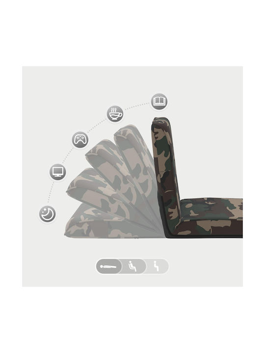 Taburet Camera De Zi Pliabil Cu Spătar Și Spațiu De Depozitare Verde Militar 50x73x60cm