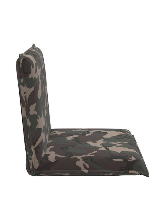Taburet Camera De Zi Pliabil Cu Spătar Și Spațiu De Depozitare Verde Militar 54x64x59cm