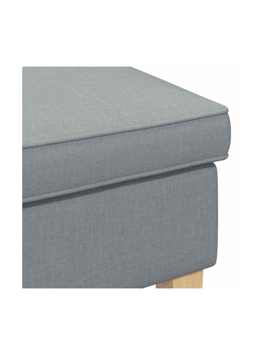 Stoff Fußhocker Hellgrau 55x35x41cm