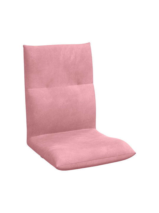 Klappbarer Wohnzimmerhocker mit Rückenlehne, Samt Rosa, 46x50x61cm,