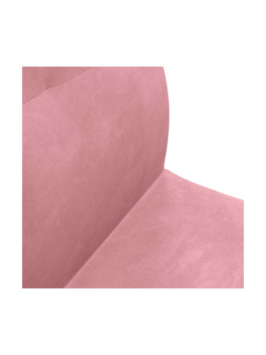 Klappbarer Wohnzimmerhocker mit Rückenlehne, Samt Rosa, 46x50x61cm,