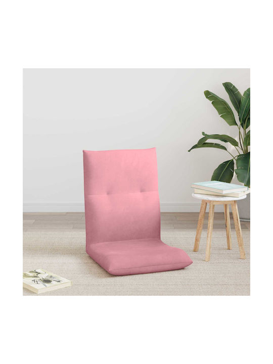 Klappbarer Wohnzimmerhocker mit Rückenlehne, Samt Rosa, 46x50x61cm,