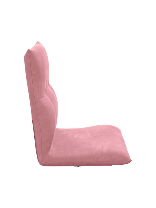 Klappbarer Wohnzimmerhocker mit Rückenlehne, Samt Rosa, 46x50x61cm,