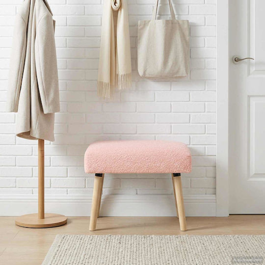 Stoff-Tabouret Mit Rosa Farbe 60x40x45cm