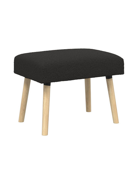 Stoff Bankhocker Schwarz 60x40x45cm