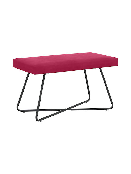 Velvet Upholstered Bench Stool Red 80x40x45cm