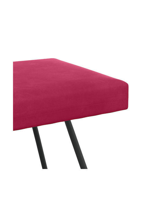 Velvet Upholstered Bench Stool Red 80x40x45cm
