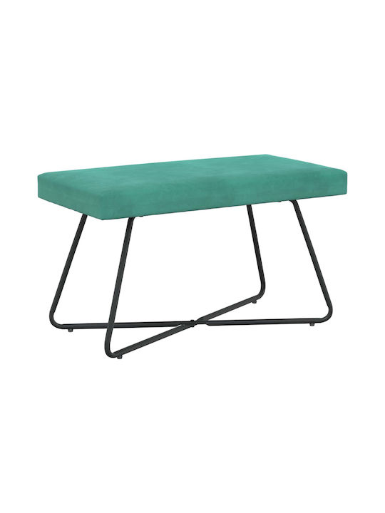 Velvet Upholstered Bench Stool Turquoise 80x40x45cm