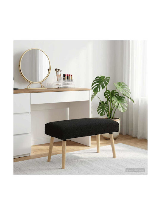 Stoff-Tabouret Schwarz 80x40x46cm