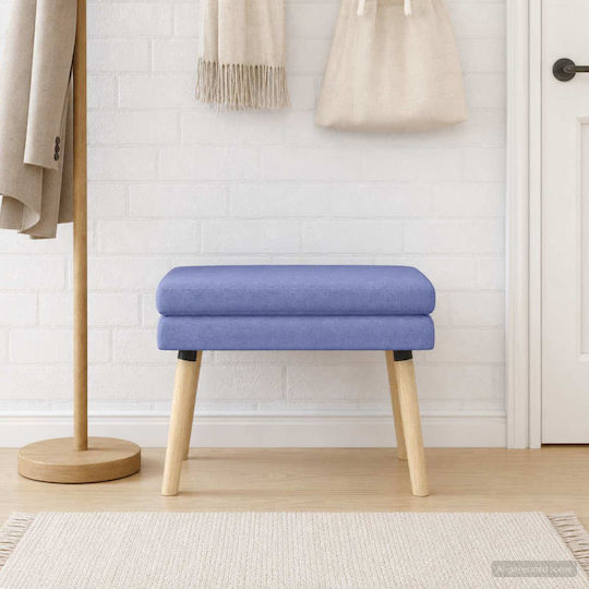 Taburet Tapițat cu Țesătură Denim Albastru 60x40x46 cm