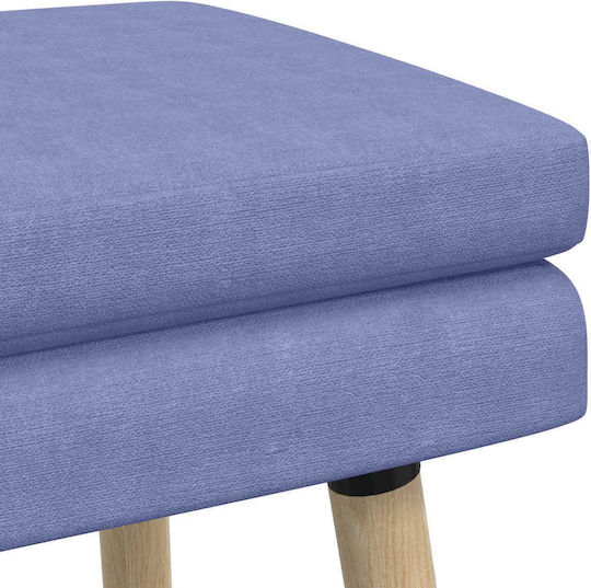 Taburet Tapițat cu Țesătură Denim Albastru 60x40x46 cm