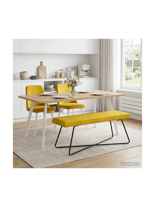 Samt Tabouret Gelb 45x110x40cm