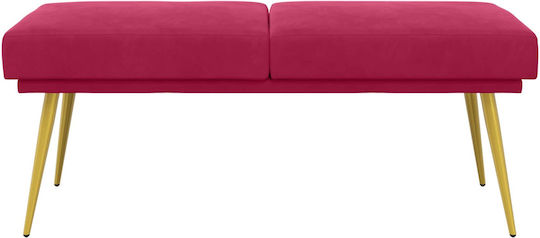 Bench Stool Upholstered with Red Velvet 120x45x46cm