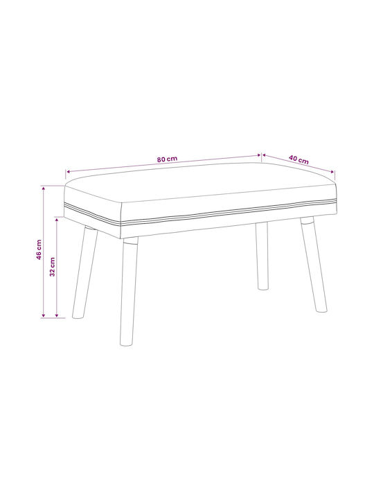 Stoff-Tabouret Mit Rosa Farbe 80x40x46cm
