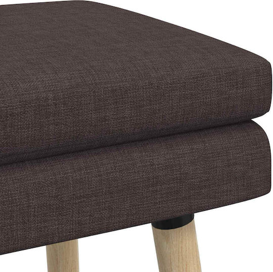 Fabric Upholstered Bench Stool Dark Brown 60x40x46cm