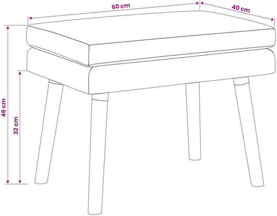 Fabric Upholstered Bench Stool Dark Brown 60x40x46cm