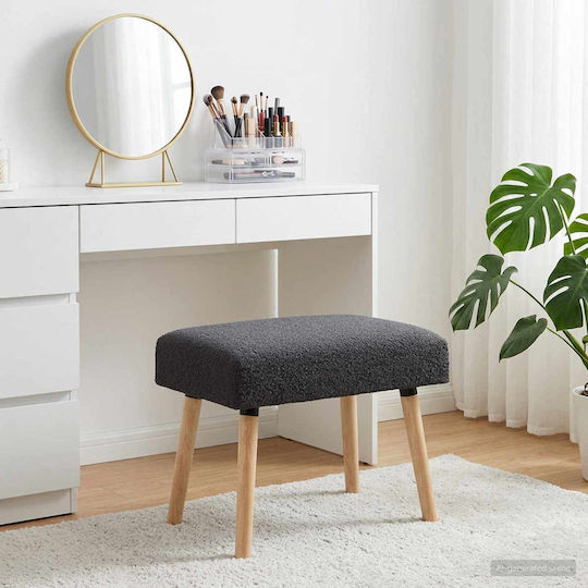 Fabric Upholstered Bench Stool Dark Grey 60x40x45cm