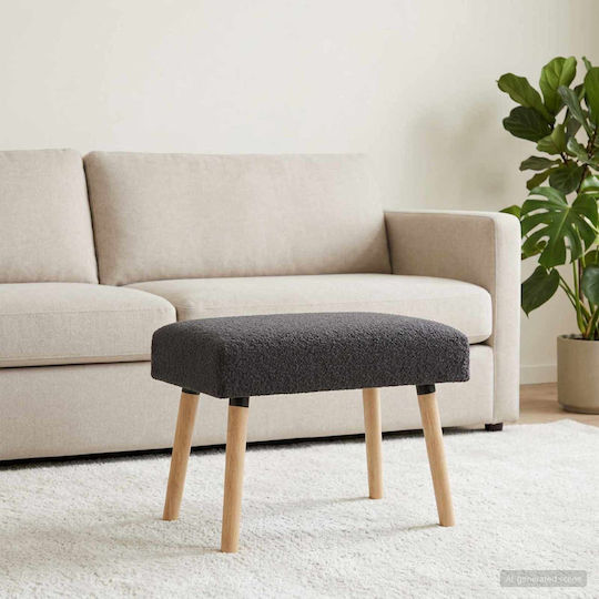 Fabric Upholstered Bench Stool Dark Grey 60x40x45cm