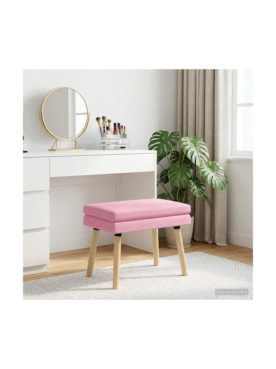 Stoff-Tabouret Mit Rosa Bezug 60x40x46cm