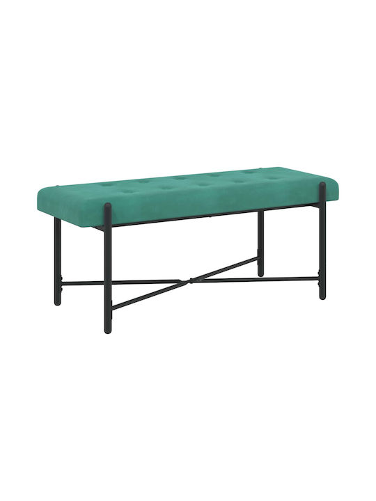 Velvet Upholstered Bench Stool Turquoise 46x110x40cm