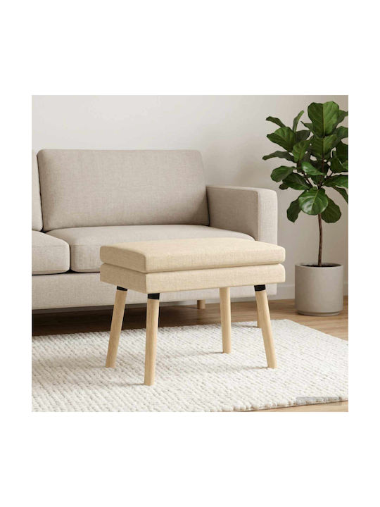 Fabric Upholstered Bench Stool Cream 60x40x46cm