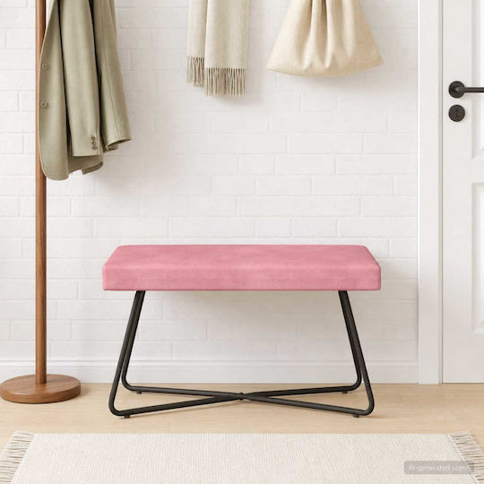 Samt Tabouret Pink 80x40x45cm