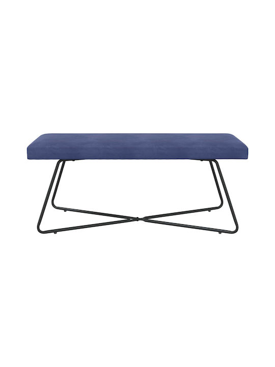 Taburet Tapițat cu Catifea Albastră 45x110x40 cm