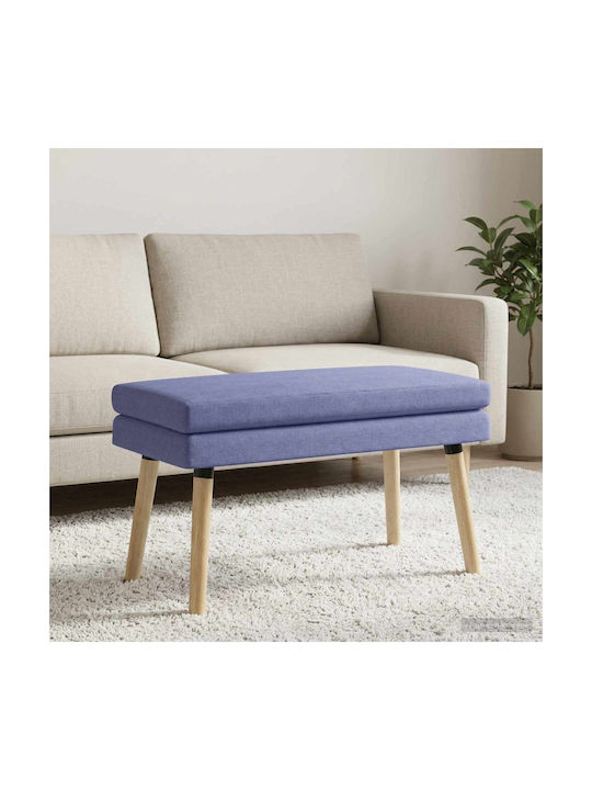 Fabric Upholstered Bench Stool Blue Denim 80x40x47cm