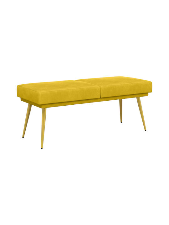 Taburet Tapițat Cu Catifea Galben 120x45x46cm
