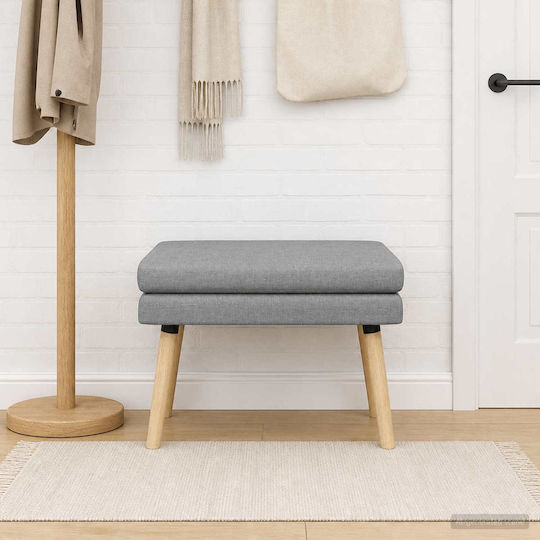 Fabric Upholstered Bench Stool Light Grey 60x40x46cm