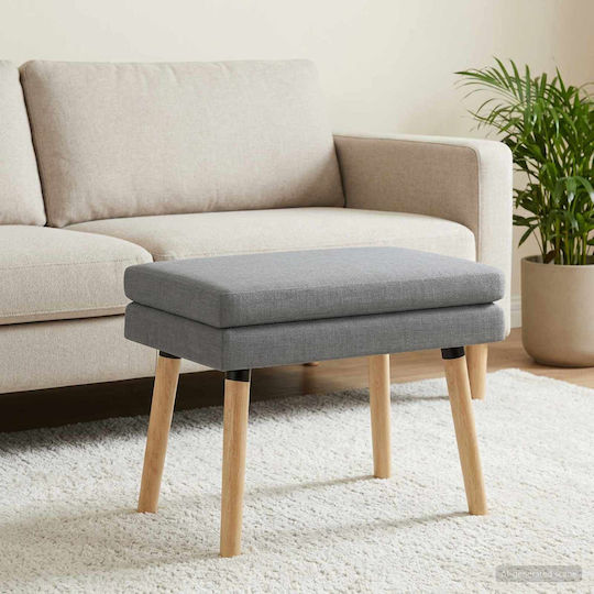 Fabric Upholstered Bench Stool Light Grey 60x40x46cm
