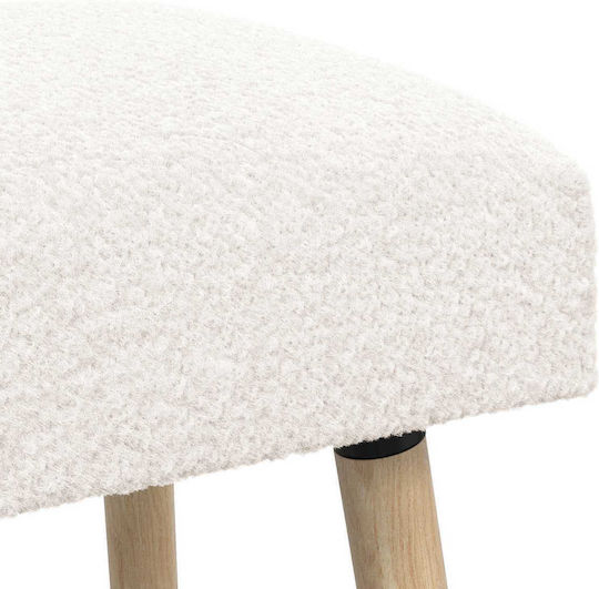 Stoff-Tabouret Gepolstert Mit Stoff Creme 80x40x46cm