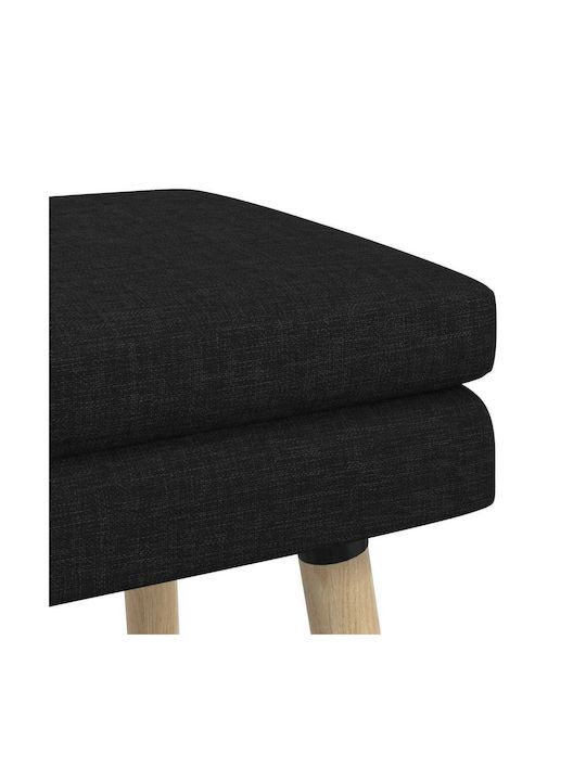 Stoff-Tabouret Schwarz 60x40x46cm