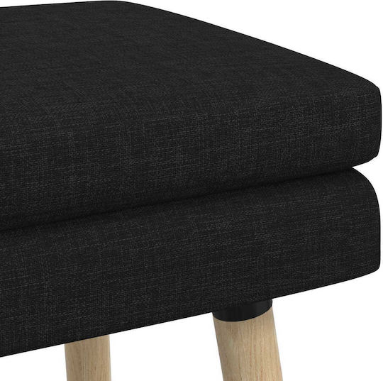 Stoff-Tabouret Schwarz 60x40x46cm