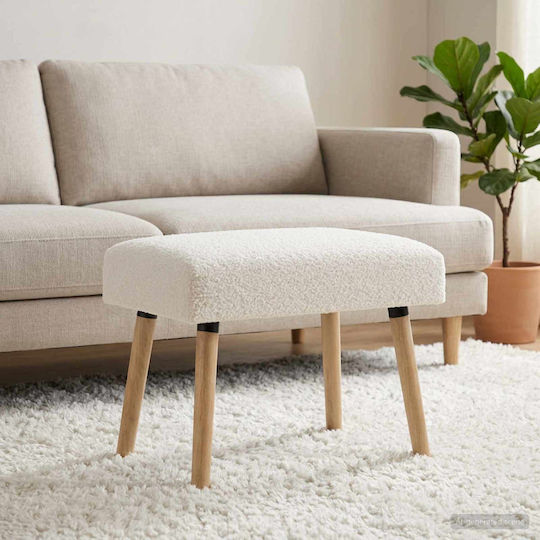 Stoff-Tabouret Beigefarben 60x40x45cm