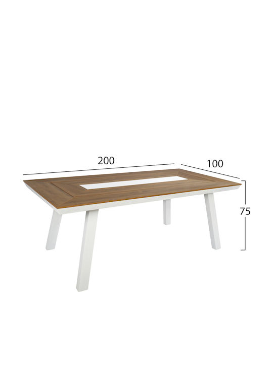Set Dining de Exterior Taber 7 Piese Alb