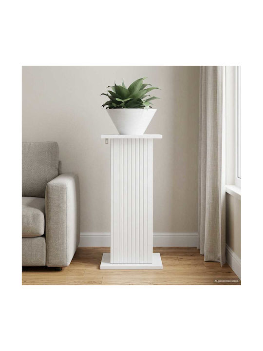 Vidaxl Glossy White Plant Base 30.5 X 30 X 60.5 Cm