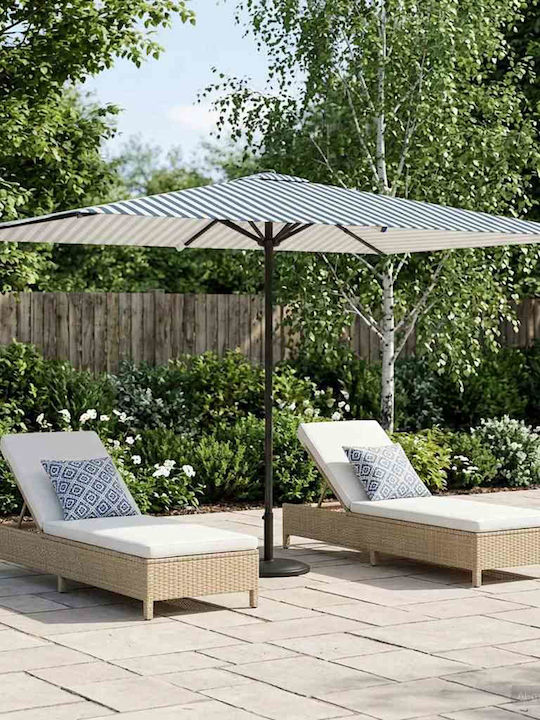 Garten- und Terrassen-Sonnenschirm Rundschreiben Aluminium Blau Φ3xΥ2.23m