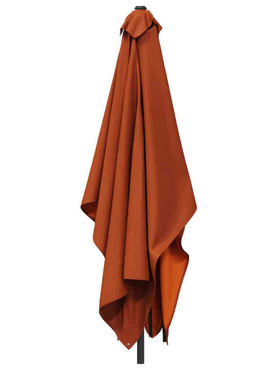 Circular Aluminum Garden Parasol Orange Diameter 3xHeight 2.23m