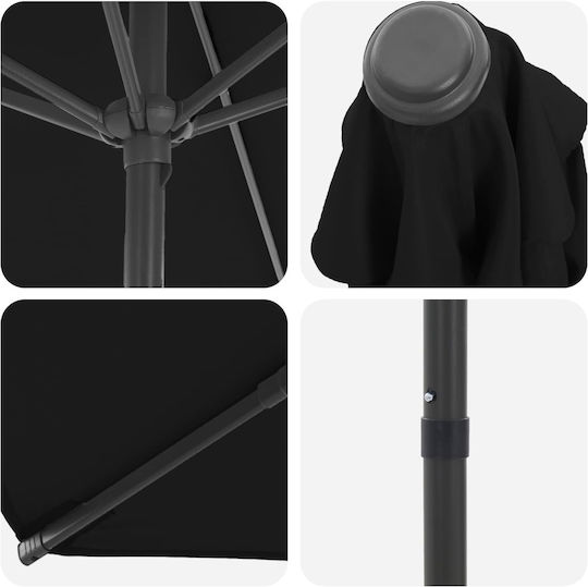 Rundschreiben aus Aluminium Schwarze Sonnenschirm F2.7xY2.23m