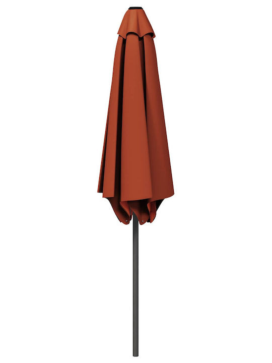 Circular Aluminum Garden Parasol Orange Diameter 2.3m Height 2.23m