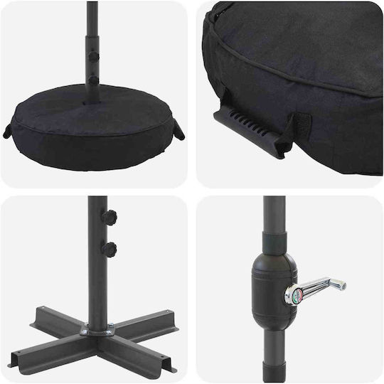 Umbrelă De Aluminiu Albastră 2.7x2.7xÎnălțime2.35m